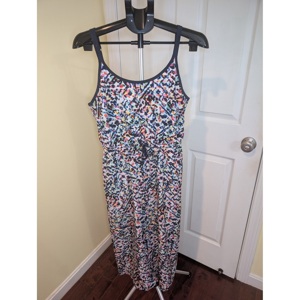 Athleta Sunbeam Easy Breezy Maxi Dress Abstract Pockets Adjustable - Size M